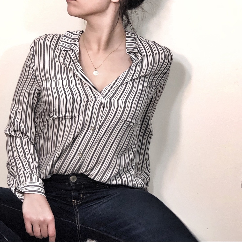 Striped Oversized Button Down - Picture 3 of 5